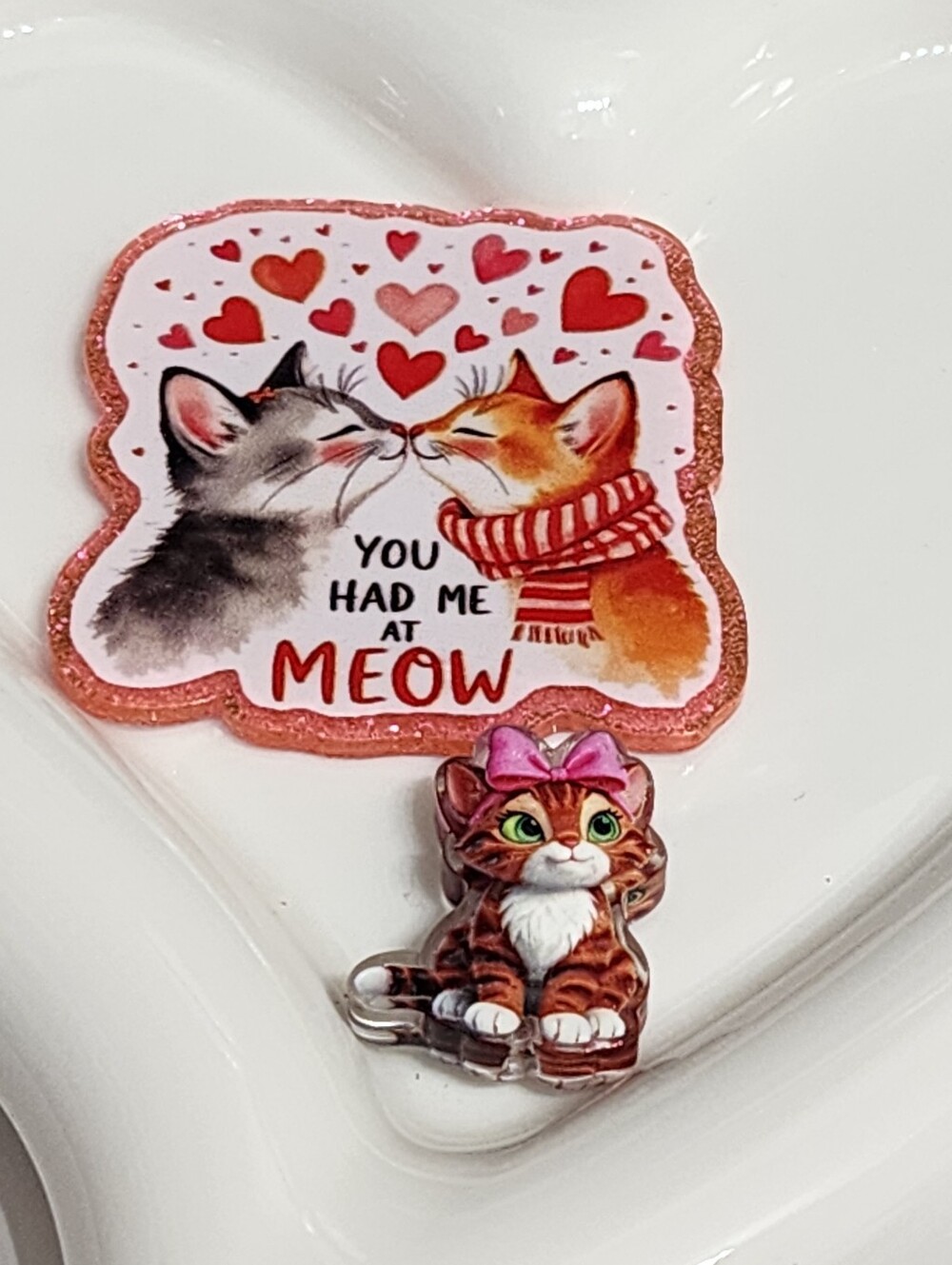 Cats Flatback Focal Bead Cat Badge Crafts Beaded Pen Magnet Phone Chain Bag Clip